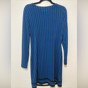 Michael Kors Blue & Black Dress Diamond Pattern Size M